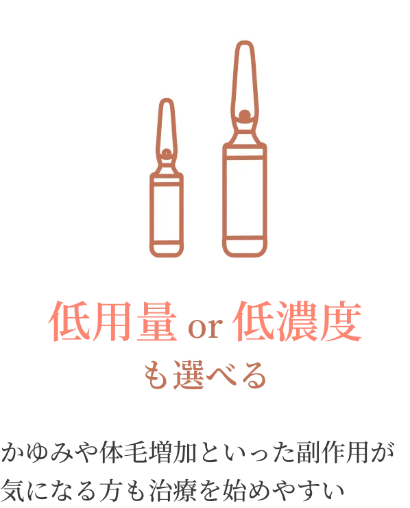 低用量or低濃度も選べる