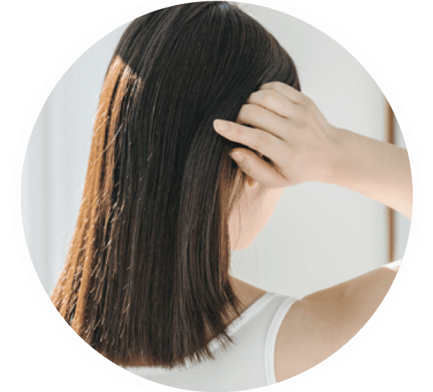 髪を気にかけているイメージ画像