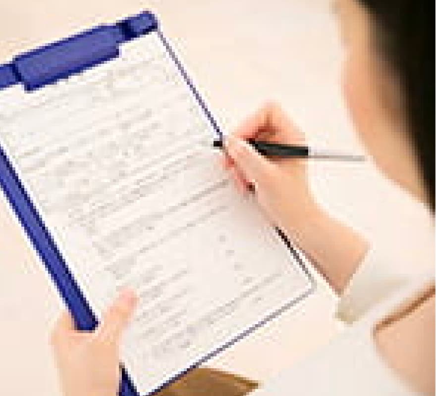 問診票への記入