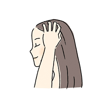 側頭部から頭頂部へ